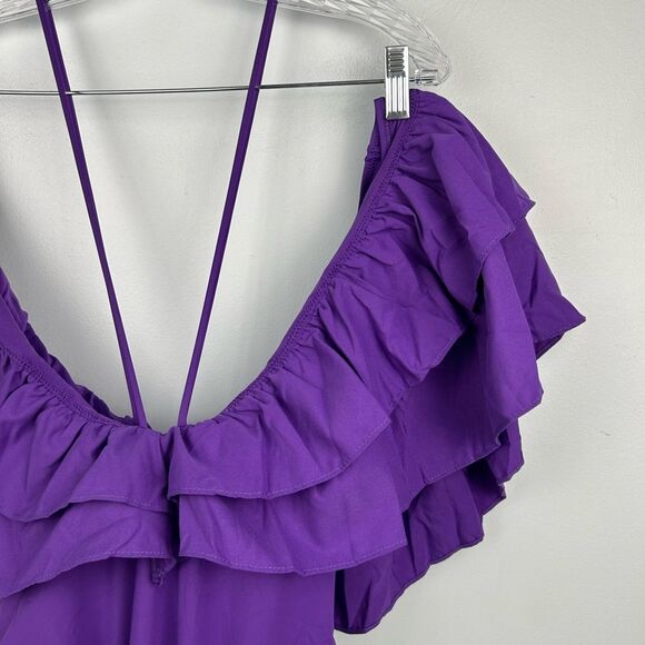 NWT ZARA Purple Ruffle One Piece Swimsuit and Bodysuit 0167/206 Sz Small - Picture 11 of 16